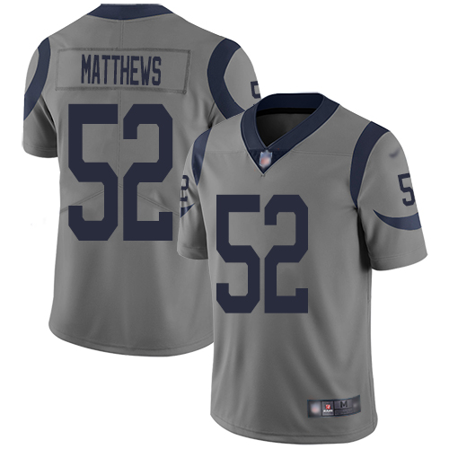 Los Angeles Rams Limited Gray Men Clay Matthews Jersey NFL Football #52 Inverted Legend